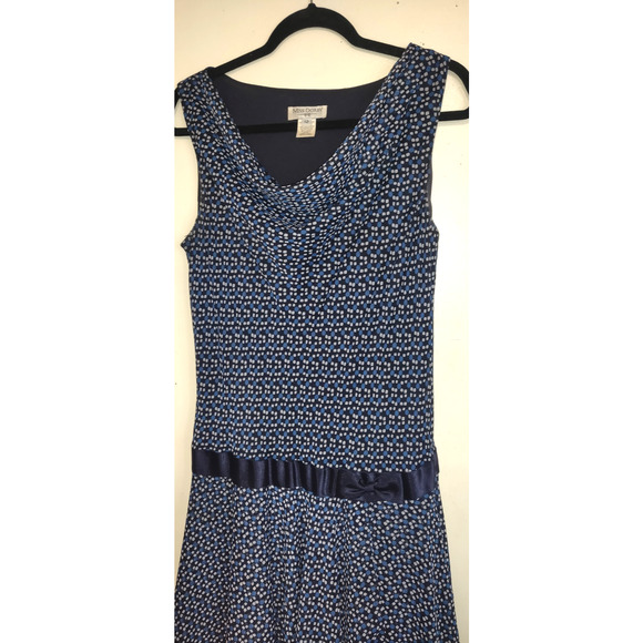 Vintage Miss Dorby Dress Sz 12 Blue Asymmetrical Bottom Chiffon Retro Preppy 80s - Picture 4 of 15